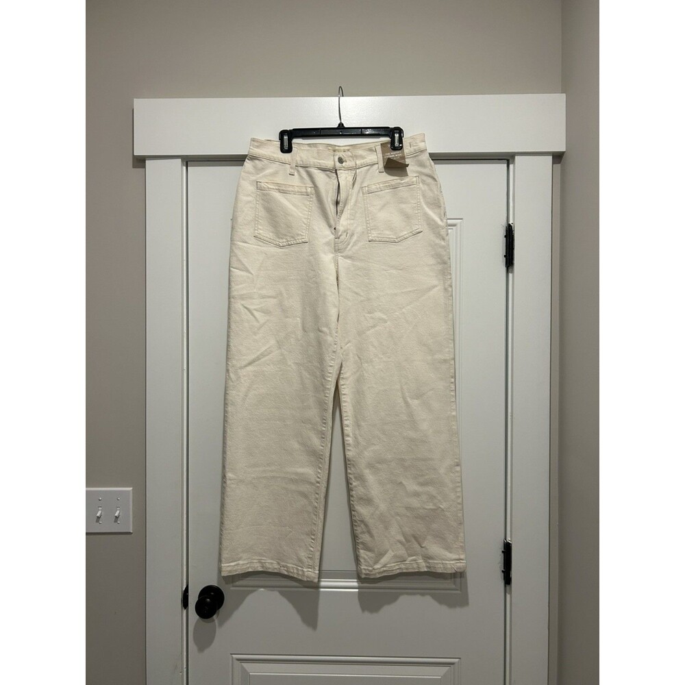 New Madewell The Perfect Vintage Wide-Leg Jeans Women Size 32 Preppy Nautical